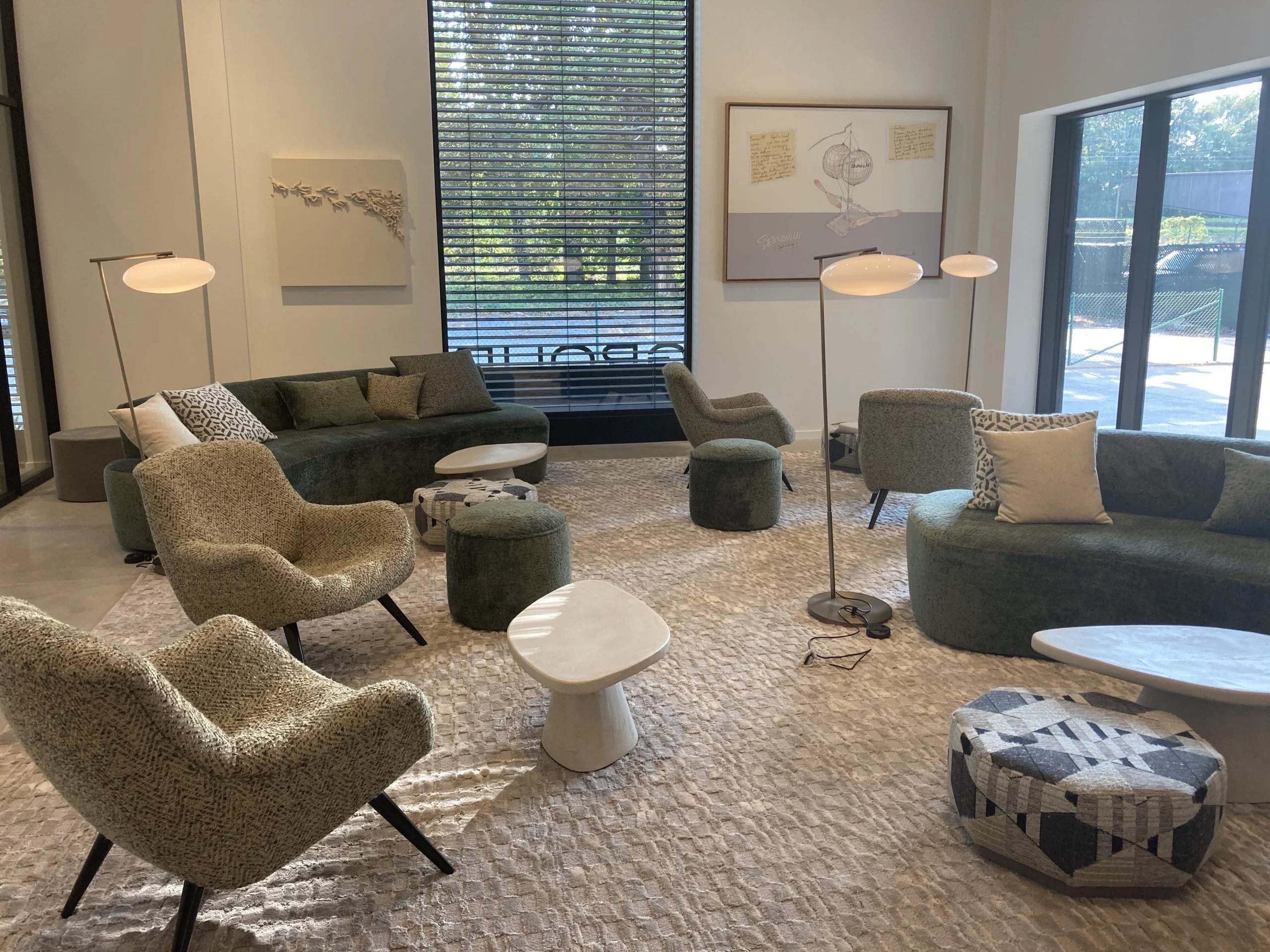 FLYINGGROUP lounge interior with armchairs and floor lamps