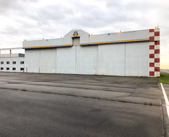 Aircraft hangar exterior at Paris-Le Bourget