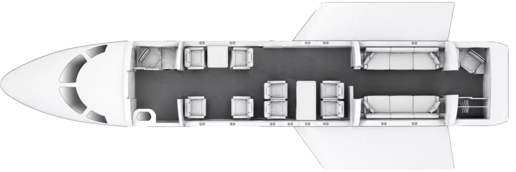 Dassault Falcon 7X cutout floorplan