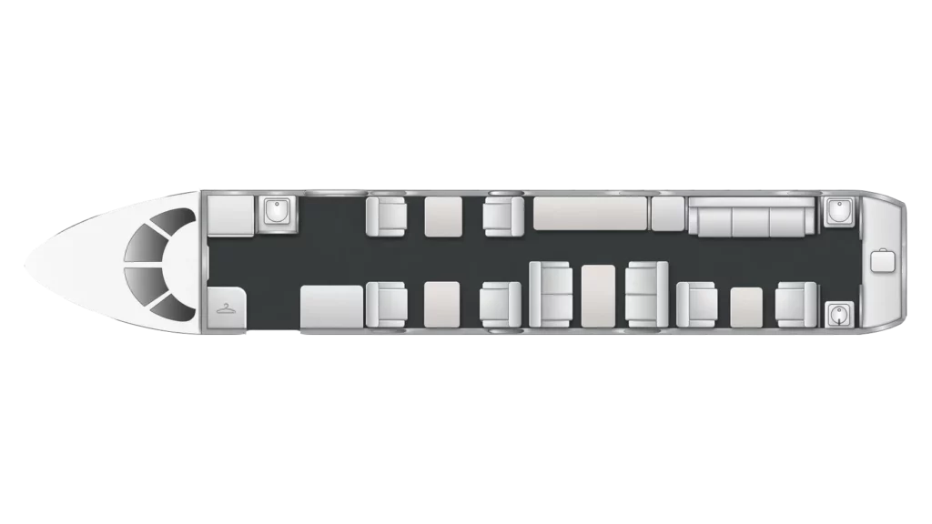 Flyinggroup Hyperion Bombardier Global 5000 floorplan